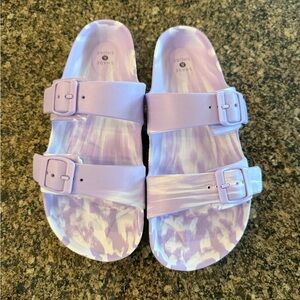 Shade & Shore Women’s Lavender Tie-Dye Sandals NWOT Size 9